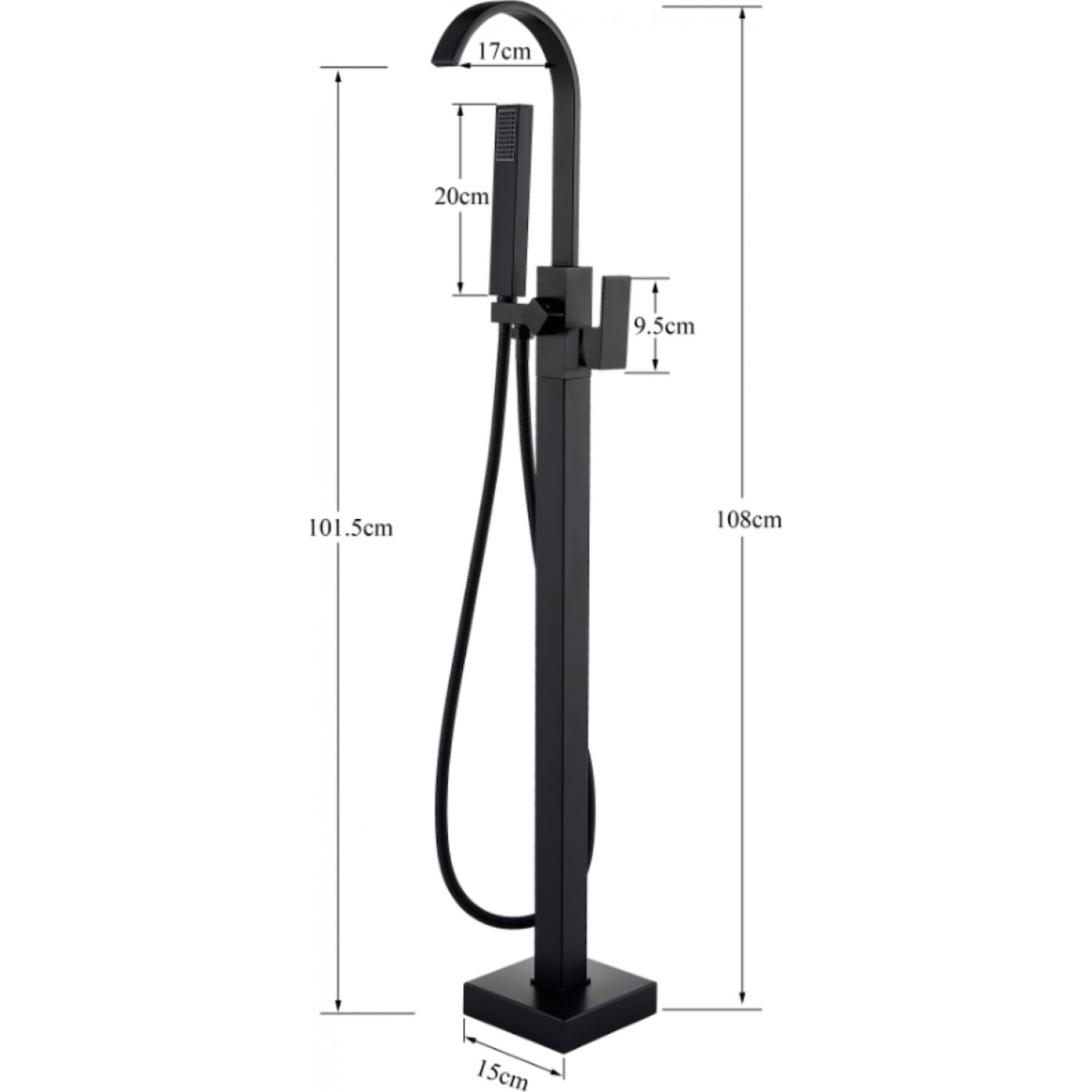 Luxury Matte Black Bathtub Faucet Πολυτελής ματ μαύρη βρύση μπανιέρας Ανεξάρτητη βρύση μπανιέρας μπάνιου ανάμεικτη ζεστό κρύο Βρύση ντουζιέρας μπανιέρας τοποθετημένη στο δάπεδο MY3076 BLACK MAT