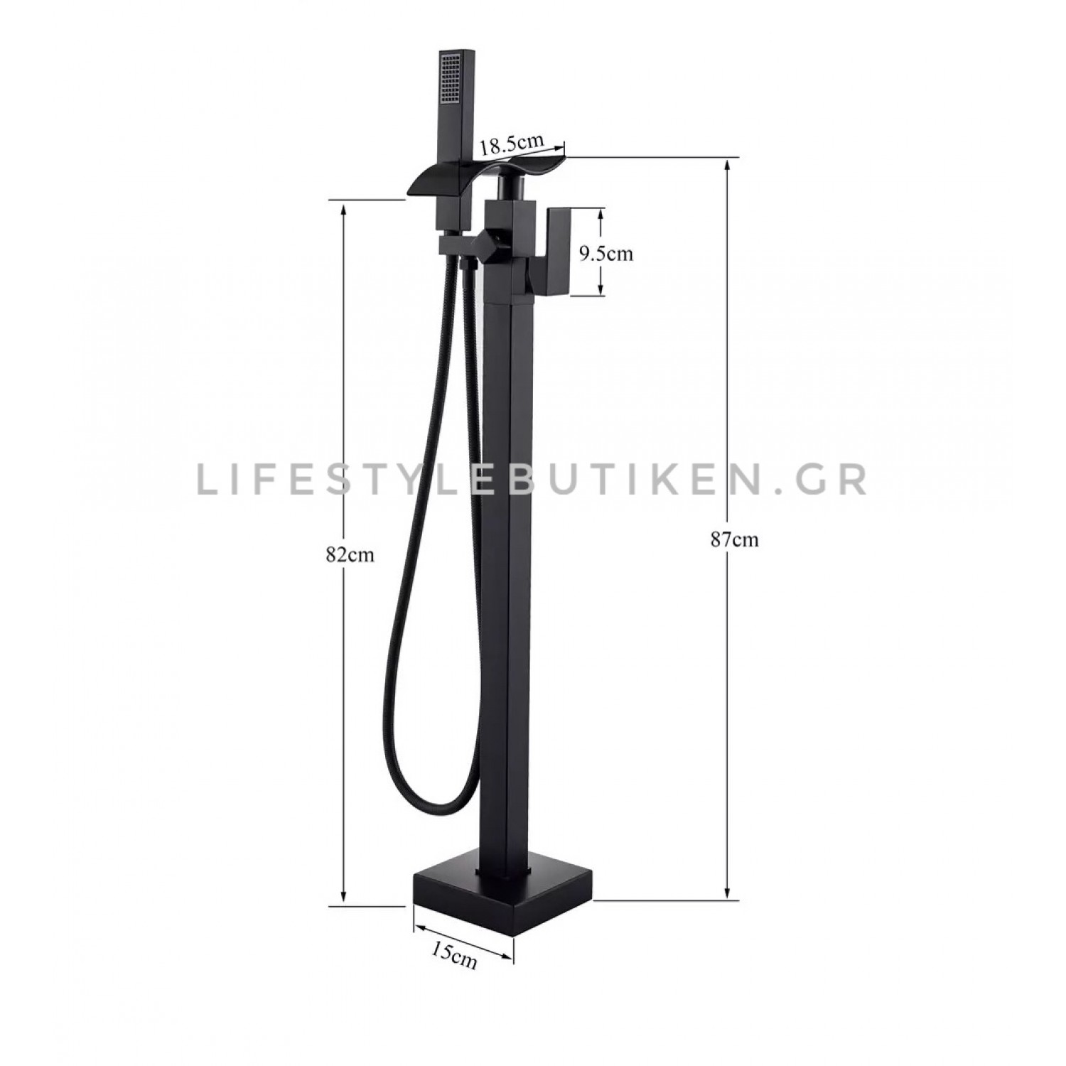 Luxury Matte Black Bathtub Faucet επιδαπέδια μπαταρία λουτρού MY3077 BLACK MAT