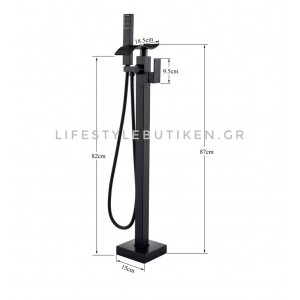 Luxury Matte Black Bathtub Faucet επιδαπέδια μπαταρία λουτρού MY3077 BLACK MAT