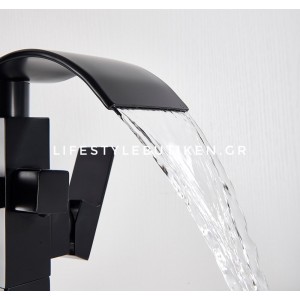 Luxury Matte Black Bathtub Faucet επιδαπέδια μπαταρία λουτρού MY3077 BLACK MAT