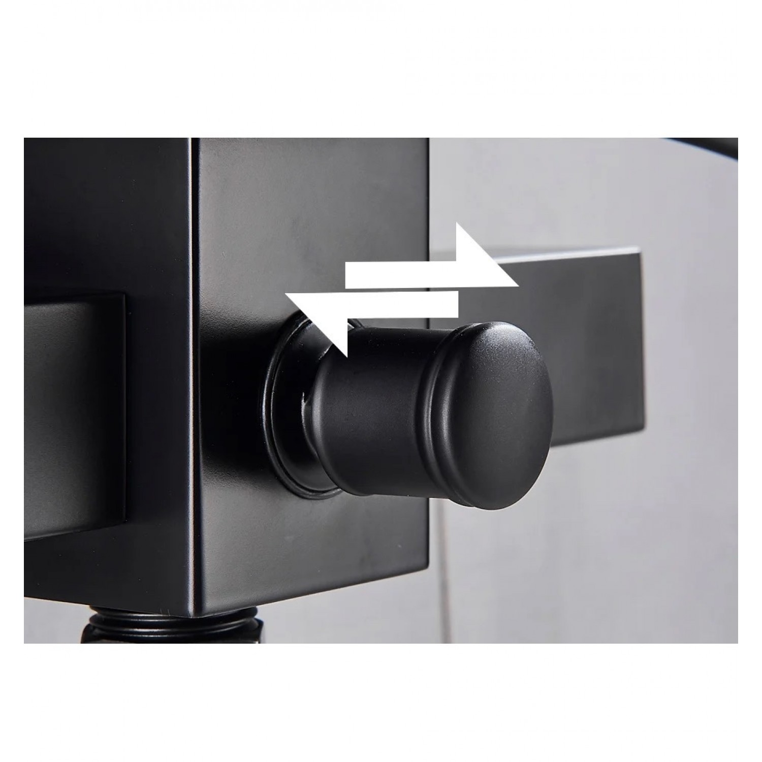 NARON Σετ αναμεικτική μπαταρία μπάνιου καταρράκτης με ντουζ και βάση στήριξης NR3018 Black Mat