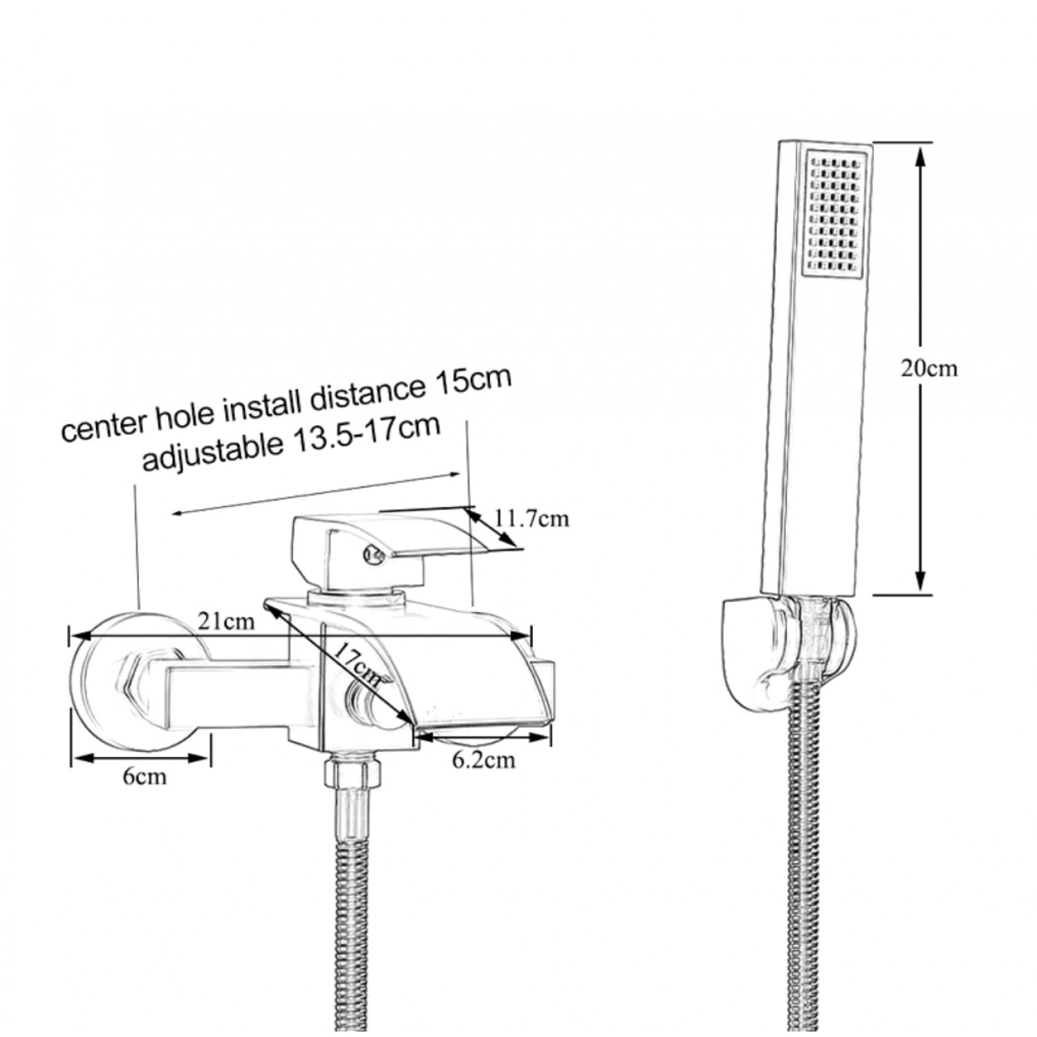 NARON Σετ αναμεικτική μπαταρία μπάνιου καταρράκτης με ντουζ και βάση στήριξης BR3019 Polished Gold