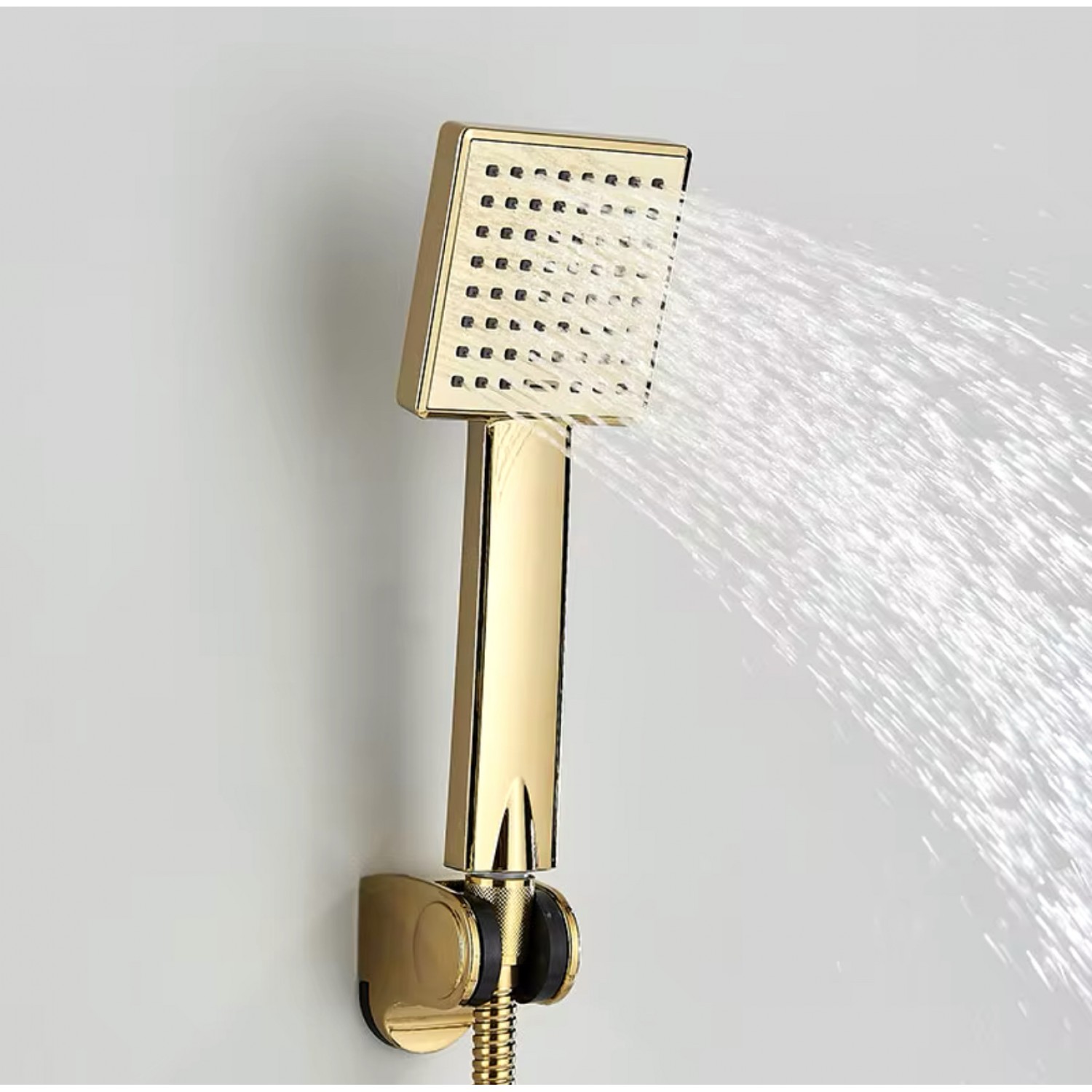 NARON Σετ αναμεικτική μπαταρία μπάνιου καταρράκτης με ντουζ και βάση στήριξης BR3019 Polished Gold