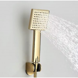NARON Σετ αναμεικτική μπαταρία μπάνιου καταρράκτης με ντουζ και βάση στήριξης BR3019 Polished Gold