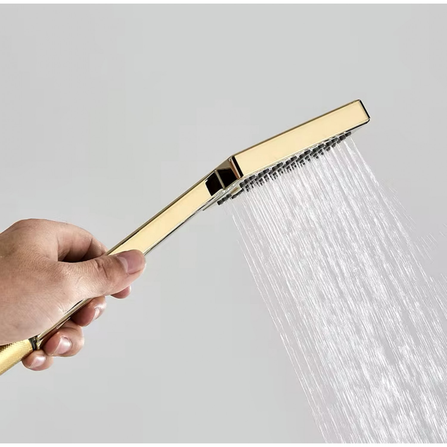 NARON Σετ αναμεικτική μπαταρία μπάνιου καταρράκτης με ντουζ και βάση στήριξης BR3019 Polished Gold