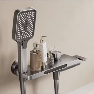 NARON Σετ Aναμεικτική Mπαταρία Mπάνιου Kαταρράκτης με ντουζ NR3020 Gun Metal