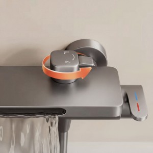 NARON Σετ Aναμεικτική Mπαταρία Mπάνιου Kαταρράκτης με ντουζ NR3020 Gun Metal