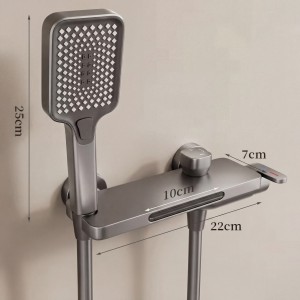 NARON Σετ Aναμεικτική Mπαταρία Mπάνιου Kαταρράκτης με ντουζ NR3020 Gun Metal