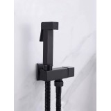 STOCCO Επιτοίχιο Σετ Μπιντέ με Ντουζάκι shut-off ST-502B BLACK MAT 1