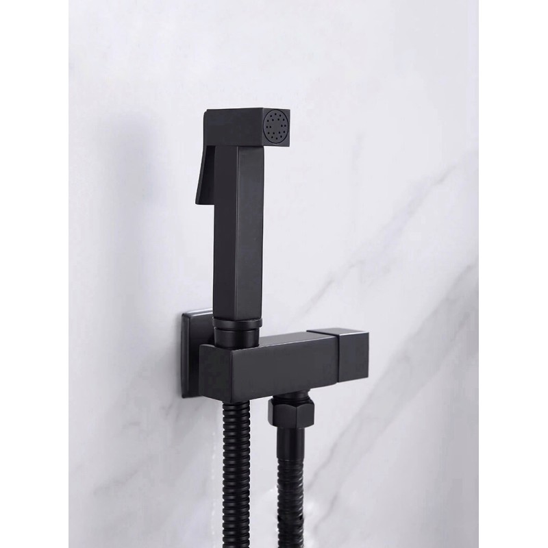 STOCCO Επιτοίχιο Σετ Μπιντέ με Ντουζάκι shut-off ST-502B BLACK MAT Σπίτι-Κήπος