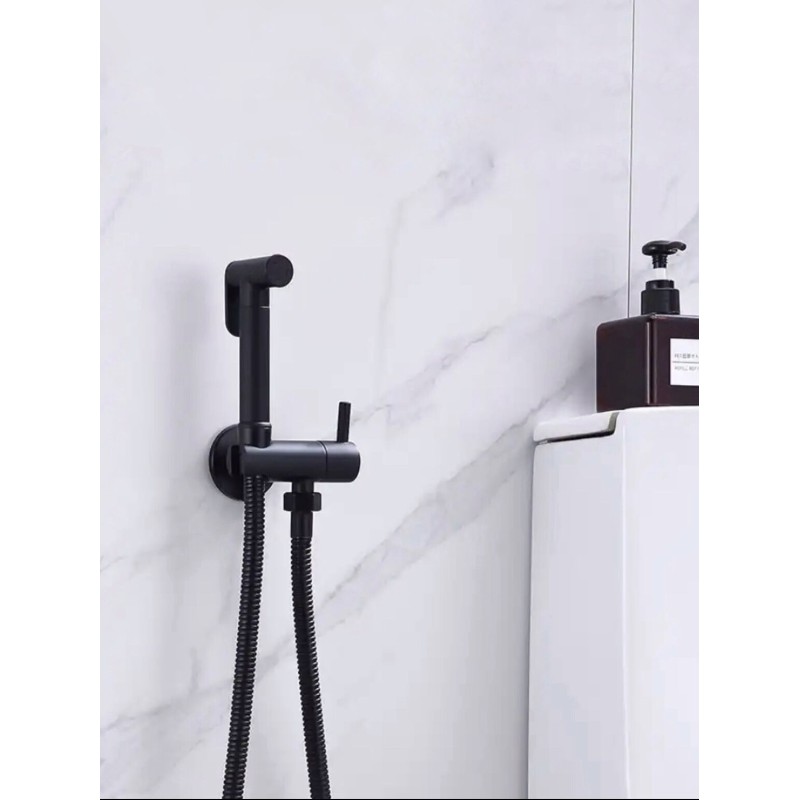 STOCCO Επιτοίχιο Σετ Μπιντέ με Ντουζάκι shut-off ST-302B BLACK MAT Σπίτι-Κήπος