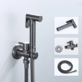 STOCCO Επιτοίχιο Σετ Μπιντέ με Ντουζάκι shut-off NR-404 Gun Metal 3