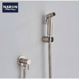 Naron Επιτοίχιο Σετ Μπιντέ με Ντουζάκι shut-off NR605MN MAT NICKEL 1