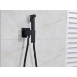 Αναμεικτικος μίκτης εντοιχισμού με ντουζάκι shut-off, για πλύση ατομικής υγιεινής ή πλύση λεκάνης wc MELLRAIN CZ5530 BLACK MAT 8