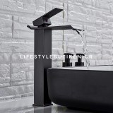 Μπαταρία Νιπτήρα Luxury Ψηλή αναμεικτική καταρράκτης BR2022 BLACK MAT 2