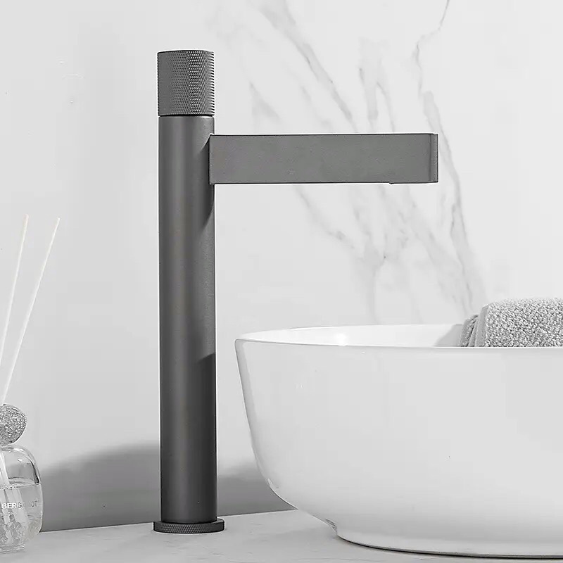 Ψηλή Μπαταρία Πάγκου Νιπτήρα Stocco FZ5502GGL Gun Grey Σπίτι-Κήπος