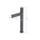 Ψηλή Μπαταρία Πάγκου Νιπτήρα Stocco FZ5502GGL Gun Grey 5
