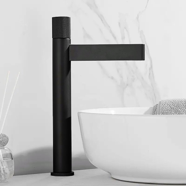Ψηλή Μπαταρία Πάγκου Νιπτήρα Stocco FZ5502BL Black Mat