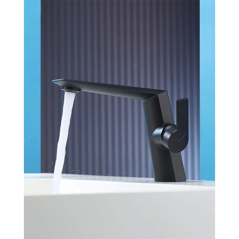 Naron Μπαταρία Νιπτήρα Αναμεικτική NR81642 Black Mat Σπίτι-Κήπος