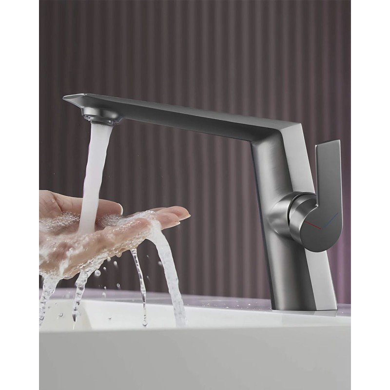 Naron Μπαταρία Νιπτήρα Αναμεικτική NR81642 Gun Metal Σπίτι-Κήπος