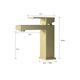 Naron Χαμηλή Μπαταρία Νιπτήρα αναμεικτική NR1030 Brushed Gold 6