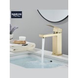 Naron Χαμηλή Μπαταρία Νιπτήρα αναμεικτική NR1030 Brushed Gold 1