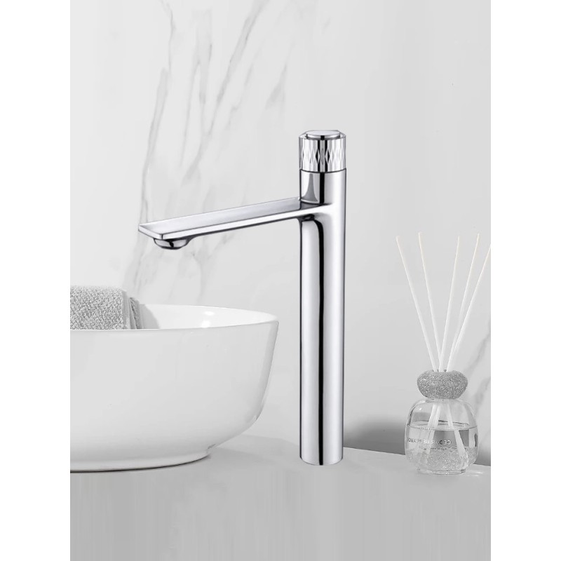 Luxury Ψηλή Μπαταρία Νιπτήρα με Πάτημα Κουμπιού STOCCO BZ8821CL CHROME Σπίτι-Κήπος