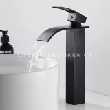 NARON Μπαταρία Νιπτήρα Ψηλή αναμεικτική καταρράκτης NR-1010B BLACK MAT 3
