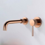 Luxury Επιτοίχια Μπαταρία Νιπτήρος αναμεικτική σετ Εντοιχισμού 2 Οπών PL3576 Polish Rose Gold 1