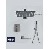 NARON Σετ Εντοιχιζόμενο Σύστημα Ντουζ 3 εξόδων CZ4034 GREY 2