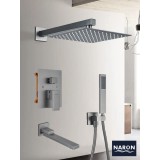 NARON Σετ Εντοιχιζόμενο Σύστημα Ντουζ 3 εξόδων CZ4034 GREY 1