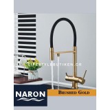 NARON Τρίοδη Ψηλή Μπαταρία Κουζίνας NR-1299BG BRUSHED GOLD 3