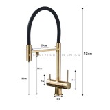 NARON Τρίοδη Ψηλή Μπαταρία Κουζίνας NR-1299BG BRUSHED GOLD 10