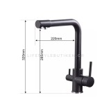Τρίοδη Μπαταρία Κουζίνας Φίλτρου STOCCO ST2299B BLACK MAT 10