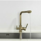 NARON Τρίοδη Μπαταρία Κουζίνας Φίλτρου NR2109 ANTIQUE BRASS 3