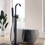 Luxury Matte Black Bathtub Faucet Πολυτελής ματ μαύρη βρύση μπανιέρας Ανεξάρτητη βρύση μπανιέρας μπάνιου ανάμεικτη ζεστό κρύο Βρύση ντουζιέρας μπανιέρας τοποθετημένη στο δάπεδο MY3076 BLACK MAT 1