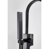 Luxury Matte Black Bathtub Faucet Πολυτελής ματ μαύρη βρύση μπανιέρας Ανεξάρτητη βρύση μπανιέρας μπάνιου ανάμεικτη ζεστό κρύο Βρύση ντουζιέρας μπανιέρας τοποθετημένη στο δάπεδο MY3076 BLACK MAT 3