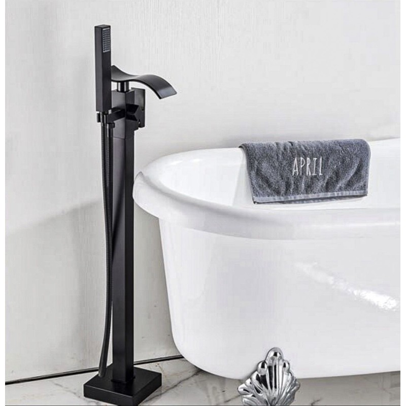 Luxury Matte Black Bathtub Faucet επιδαπέδια μπαταρία λουτρού MY3077 BLACK MAT Σπίτι-Κήπος