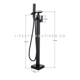 Luxury Matte Black Bathtub Faucet επιδαπέδια μπαταρία λουτρού MY3077 BLACK MAT 8