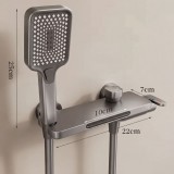 NARON Σετ Aναμεικτική Mπαταρία Mπάνιου Kαταρράκτης με ντουζ NR3020 Gun Metal 8