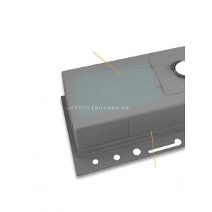 NARON Μοντέρνο υψηλής ποιότητας χειροποίητο σετ νεροχύτη κουζίνας από ανοξείδωτο ατσάλι 304 μονό με ψηφιακή οθόνη καταρράκτη σετ νεροχύτη με βρύση κουζίνας NR-6521 GUN METAL