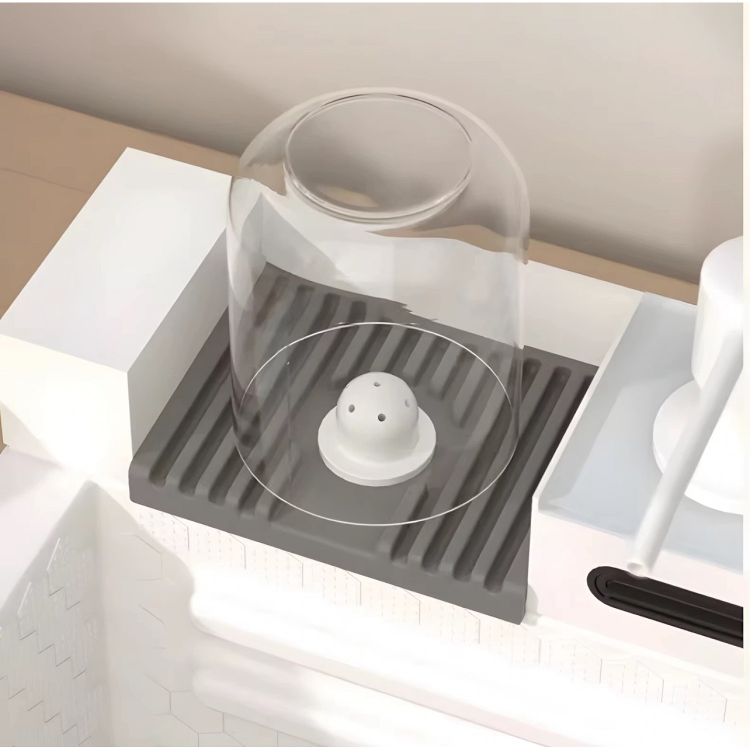 NARON Μοντέρνο υψηλής ποιότητας χειροποίητο σετ νεροχύτη κουζίνας από ανοξείδωτο ατσάλι 304 μονό με ψηφιακή οθόνη καταρράκτη σετ νεροχύτη με βρύση κουζίνας NR-5521W WHITE