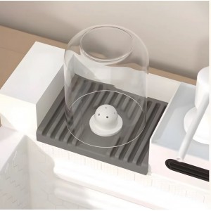 NARON Μοντέρνο υψηλής ποιότητας χειροποίητο σετ νεροχύτη κουζίνας από ανοξείδωτο ατσάλι 304 μονό με ψηφιακή οθόνη καταρράκτη σετ νεροχύτη με βρύση κουζίνας NR-5521W WHITE