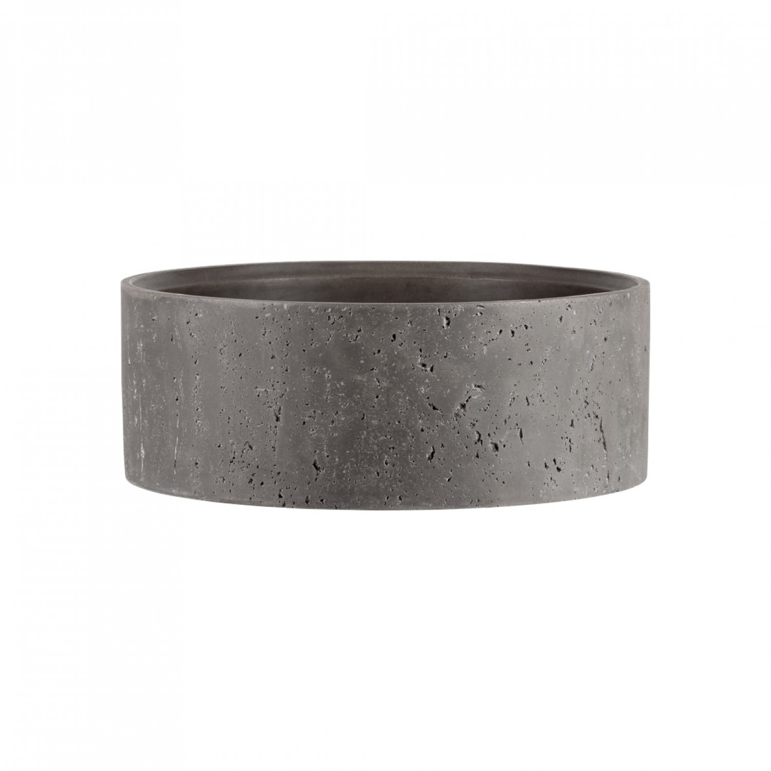 Naron Επιτραπέζιος Πέτρινος στρογγυλός νιπτήρας μπάνιου 39.5cm X 12cm με Pop-Up Waste NR-B001 Black