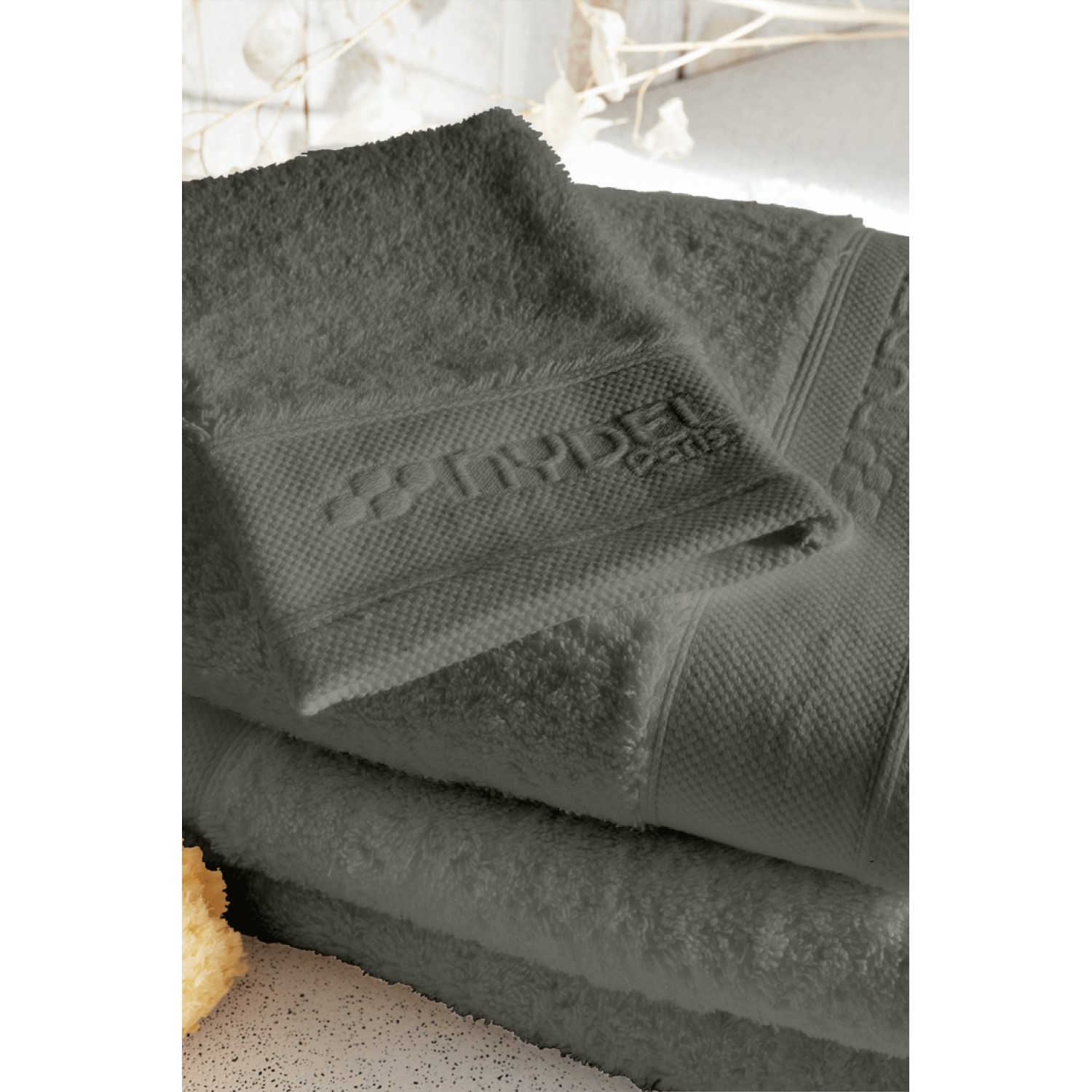 Nydel Paris 50 x 100 cm Βιολογική Πετσέτα μπάνιου από εξαιρετικά απαλό και παχύ οργανικό βαμβάκι 700 g/m² ND3372 Grey