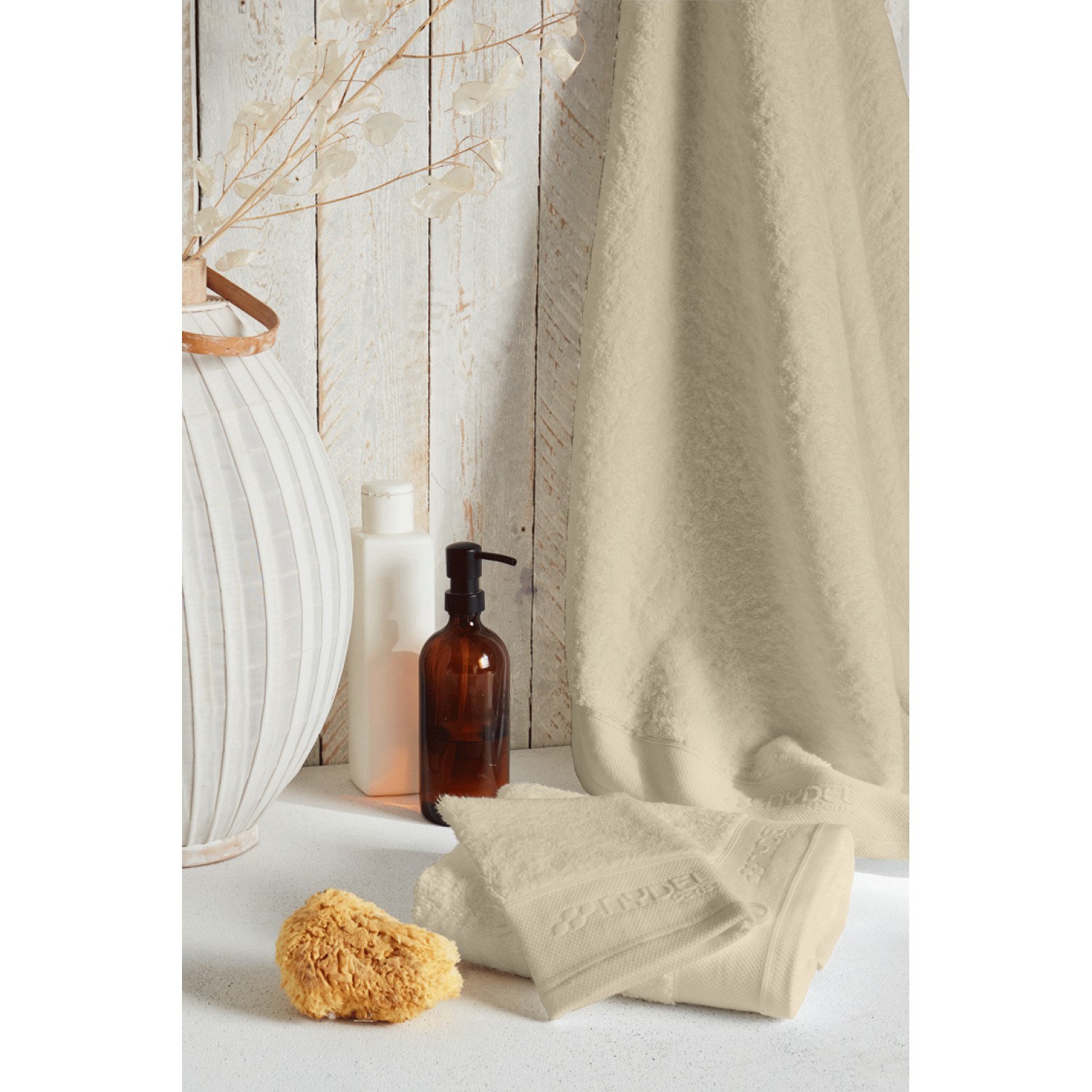 Nydel Paris 50 x 100 cm Βιολογική Πετσέτα μπάνιου από εξαιρετικά απαλό και παχύ οργανικό βαμβάκι 700 g/m² ND3372 Beige