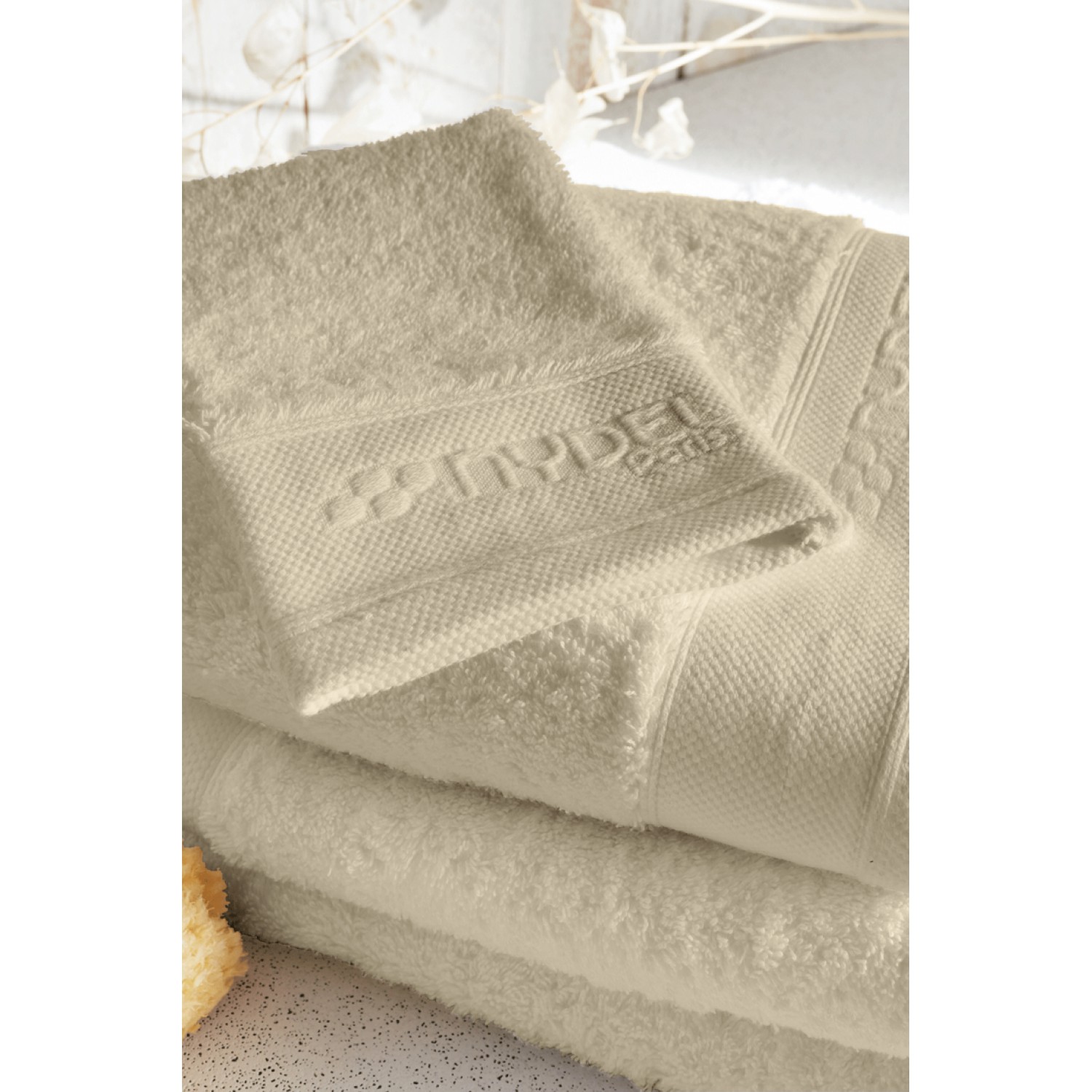 Nydel Paris 50 x 100 cm Βιολογική Πετσέτα μπάνιου από εξαιρετικά απαλό και παχύ οργανικό βαμβάκι 700 g/m² ND3372 Beige