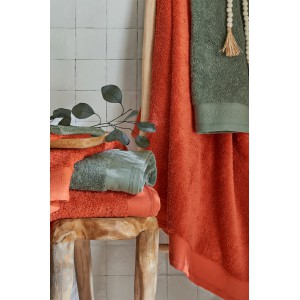 Nydel Paris 50 x 100 cm Βιολογική Πετσέτα μπάνιου από εξαιρετικά απαλό και παχύ οργανικό βαμβάκι 700 g/m² ND3372 Κεραμιδί