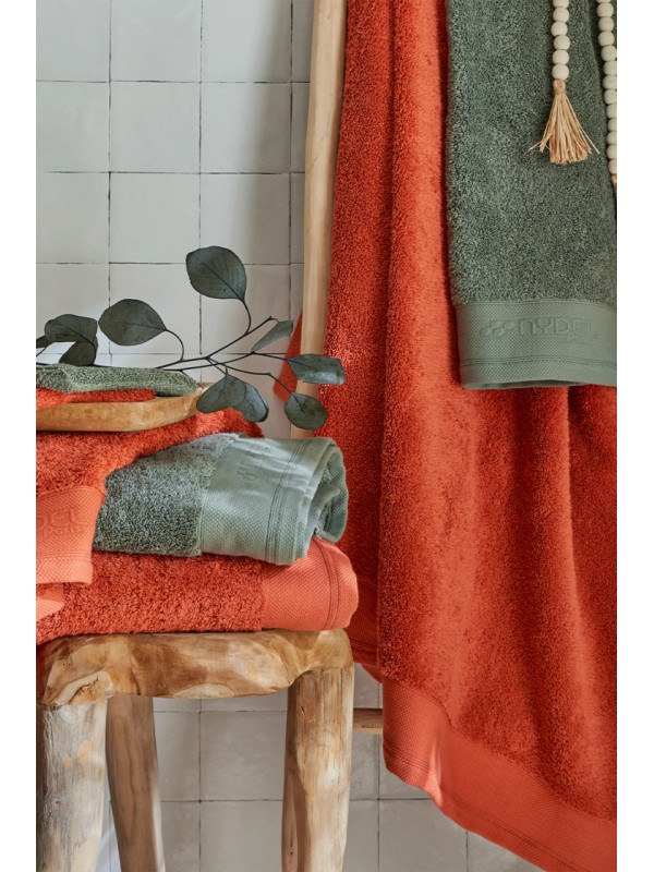 Nydel Paris 50 x 100 cm Βιολογική Πετσέτα μπάνιου από εξαιρετικά απαλό και παχύ οργανικό βαμβάκι 700 g/m² ND3372 Κεραμιδί
