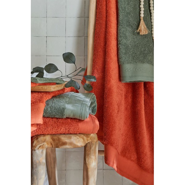 Nydel Paris 50 x 100 cm Βιολογική Πετσέτα μπάνιου από εξαιρετικά απαλό και παχύ οργανικό βαμβάκι 700 g/m² ND3372 Κεραμιδί